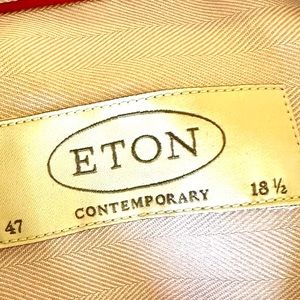 Eton, purple men’s contemporary dress shirt collar size 18 1/2